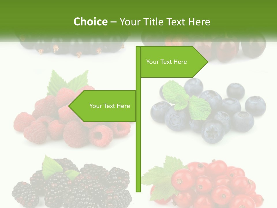 A Bunch Of Berries And Raspberries On A White Background PowerPoint Template