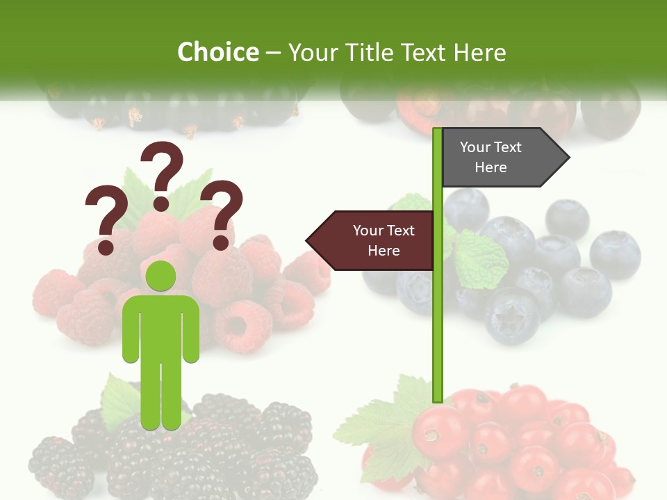 A Bunch Of Berries And Raspberries On A White Background PowerPoint Template