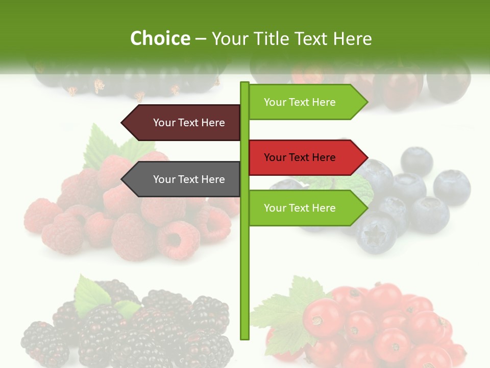 A Bunch Of Berries And Raspberries On A White Background PowerPoint Template