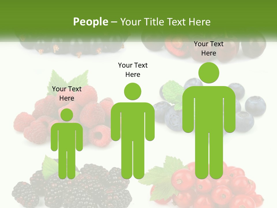 A Bunch Of Berries And Raspberries On A White Background PowerPoint Template