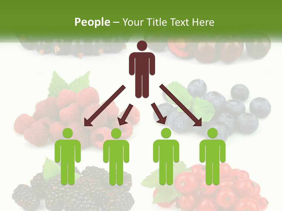 A Bunch Of Berries And Raspberries On A White Background PowerPoint Template