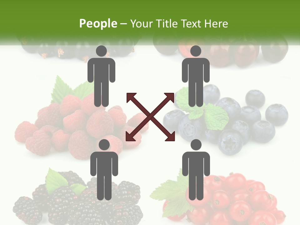 A Bunch Of Berries And Raspberries On A White Background PowerPoint Template