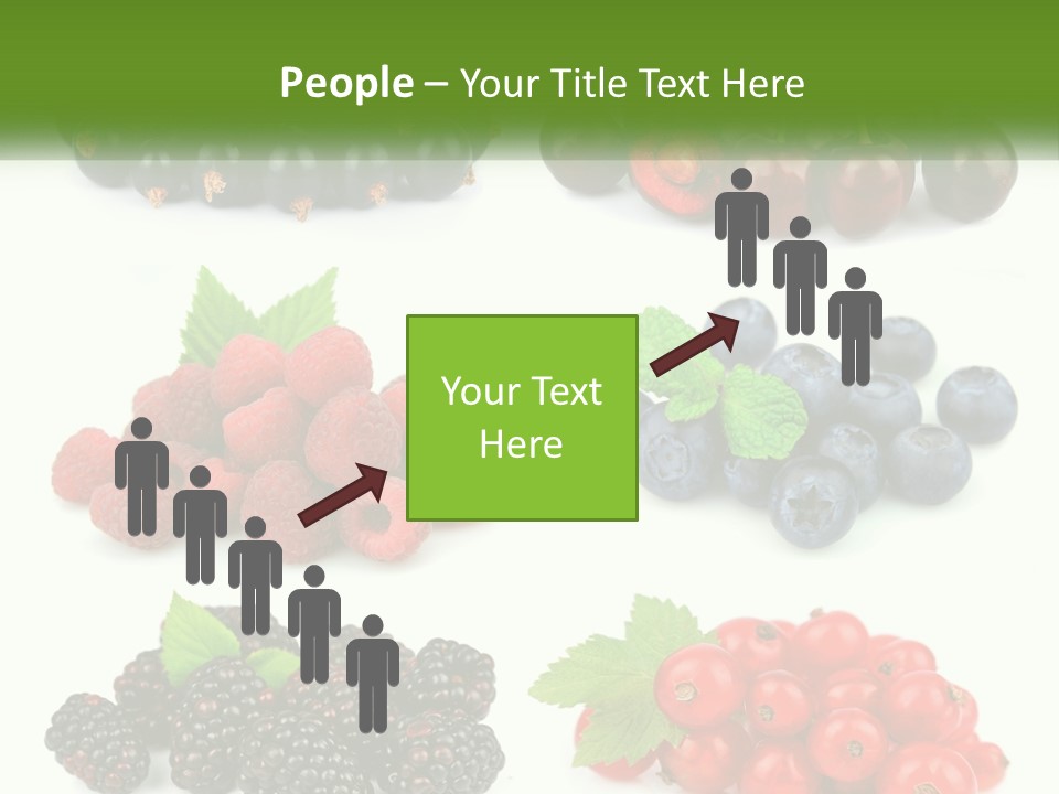 A Bunch Of Berries And Raspberries On A White Background PowerPoint Template