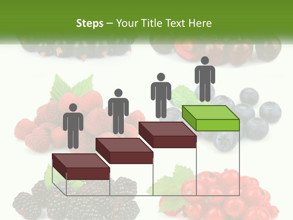 A Bunch Of Berries And Raspberries On A White Background PowerPoint Template