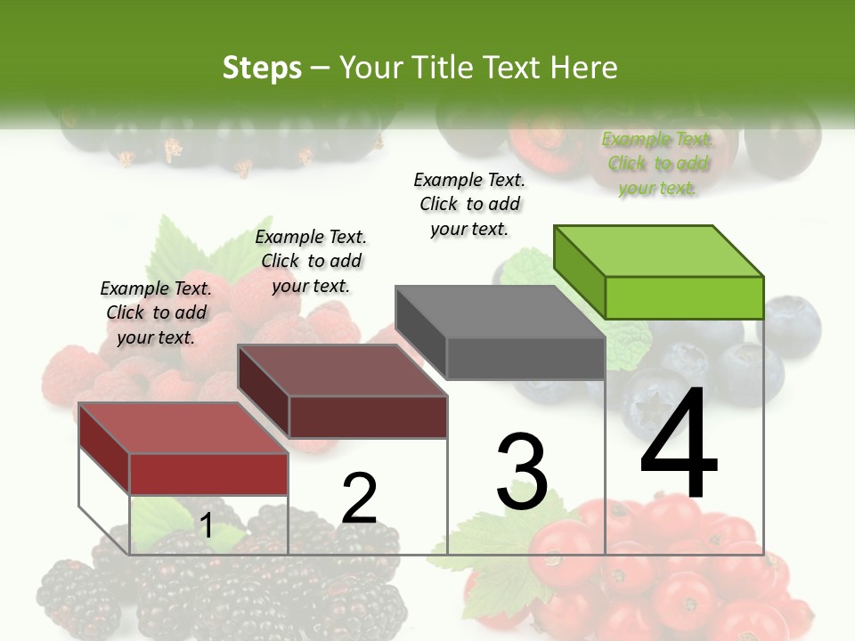A Bunch Of Berries And Raspberries On A White Background PowerPoint Template