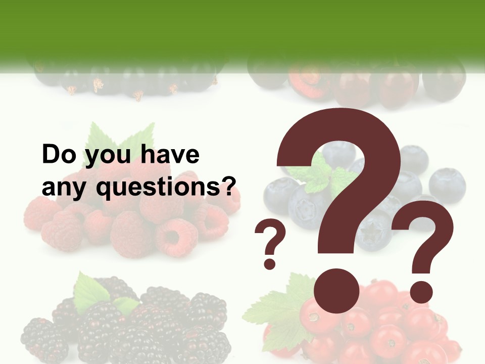 A Bunch Of Berries And Raspberries On A White Background PowerPoint Template