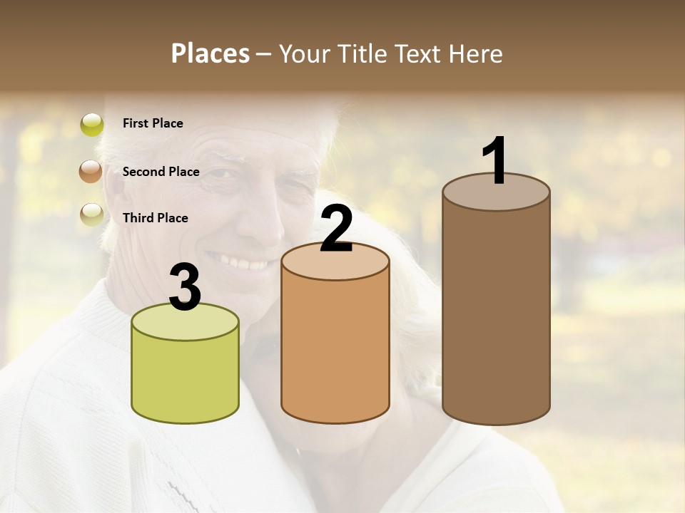 An Elderly Couple Is Smiling For The Camera PowerPoint Template