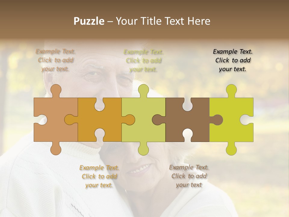 An Elderly Couple Is Smiling For The Camera PowerPoint Template