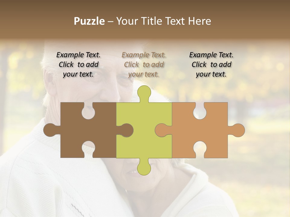 An Elderly Couple Is Smiling For The Camera PowerPoint Template