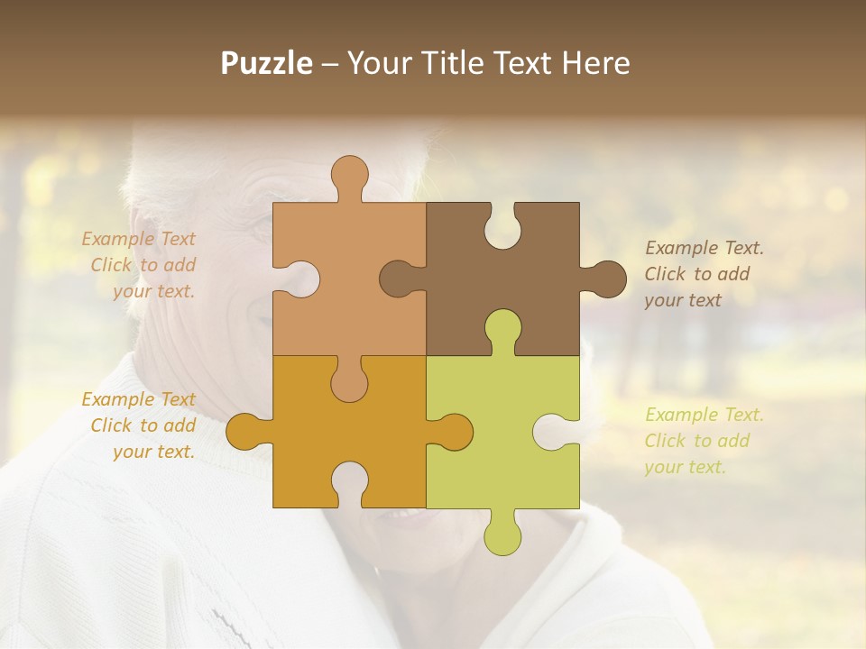 An Elderly Couple Is Smiling For The Camera PowerPoint Template
