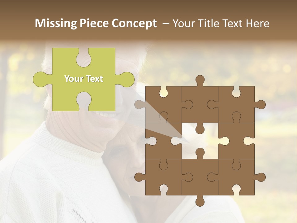 An Elderly Couple Is Smiling For The Camera PowerPoint Template