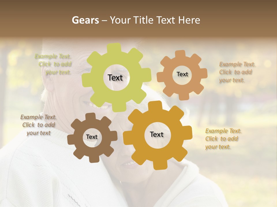 An Elderly Couple Is Smiling For The Camera PowerPoint Template