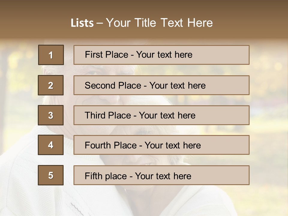 An Elderly Couple Is Smiling For The Camera PowerPoint Template