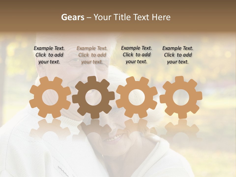 An Elderly Couple Is Smiling For The Camera PowerPoint Template