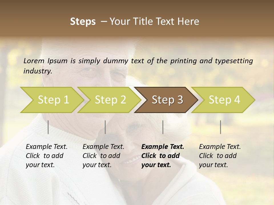 An Elderly Couple Is Smiling For The Camera PowerPoint Template