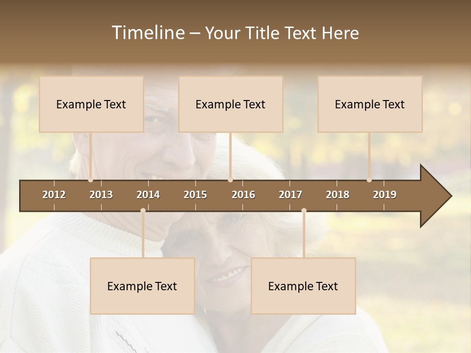 An Elderly Couple Is Smiling For The Camera PowerPoint Template