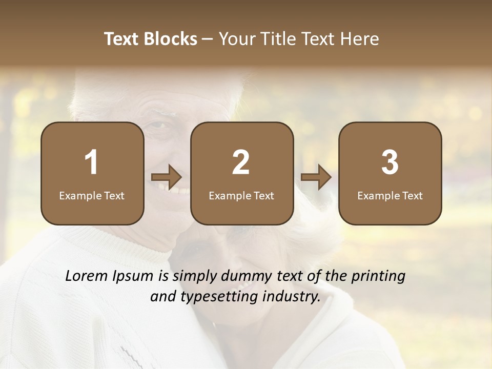 An Elderly Couple Is Smiling For The Camera PowerPoint Template