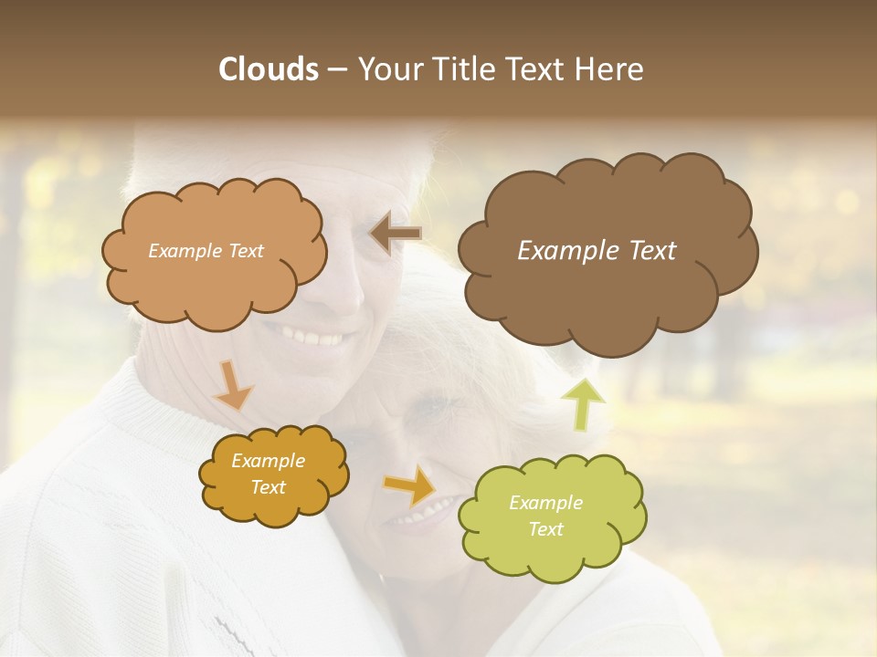An Elderly Couple Is Smiling For The Camera PowerPoint Template