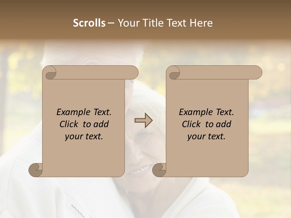 An Elderly Couple Is Smiling For The Camera PowerPoint Template