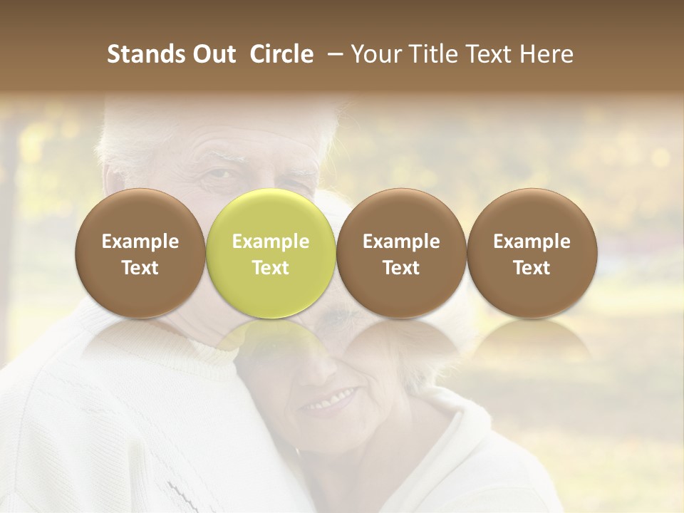 An Elderly Couple Is Smiling For The Camera PowerPoint Template