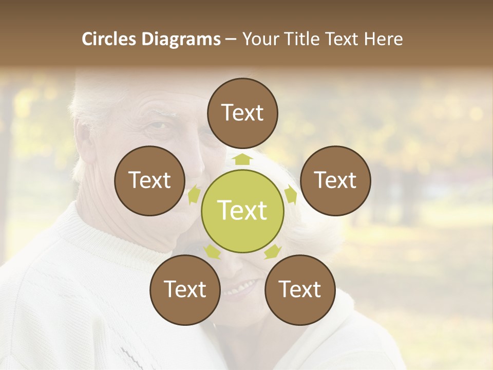 An Elderly Couple Is Smiling For The Camera PowerPoint Template