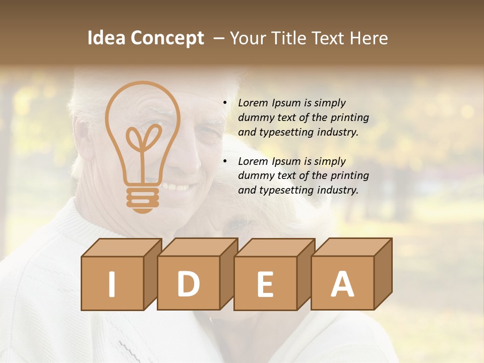 An Elderly Couple Is Smiling For The Camera PowerPoint Template