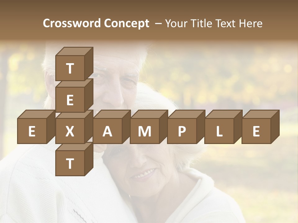 An Elderly Couple Is Smiling For The Camera PowerPoint Template