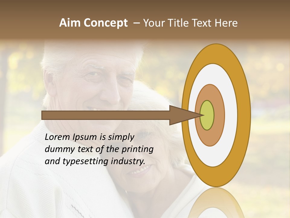 An Elderly Couple Is Smiling For The Camera PowerPoint Template