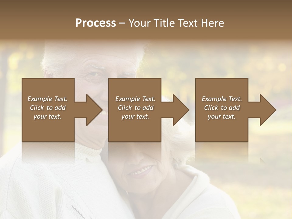 An Elderly Couple Is Smiling For The Camera PowerPoint Template