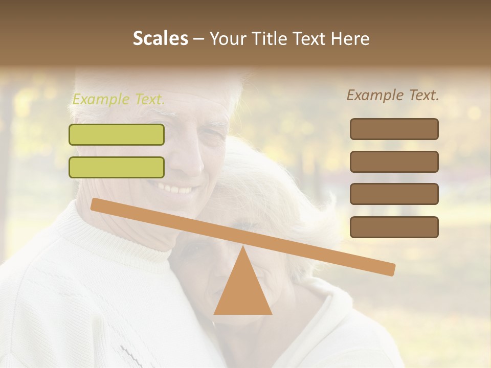 An Elderly Couple Is Smiling For The Camera PowerPoint Template