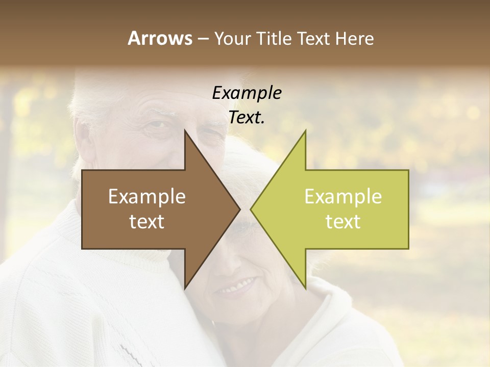An Elderly Couple Is Smiling For The Camera PowerPoint Template