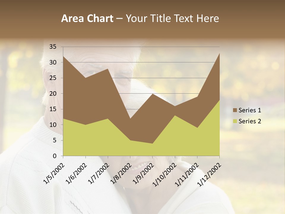 An Elderly Couple Is Smiling For The Camera PowerPoint Template
