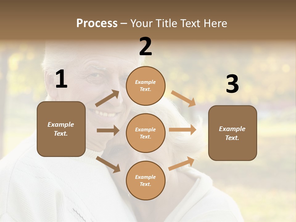 An Elderly Couple Is Smiling For The Camera PowerPoint Template
