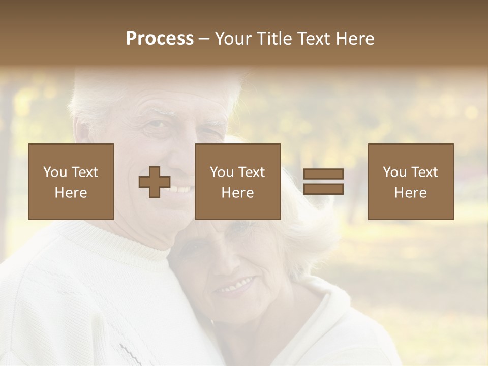 An Elderly Couple Is Smiling For The Camera PowerPoint Template