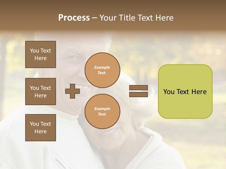 An Elderly Couple Is Smiling For The Camera PowerPoint Template