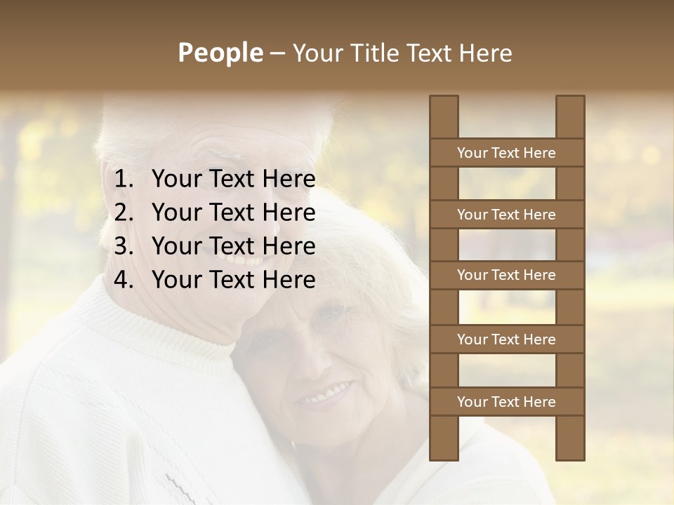 An Elderly Couple Is Smiling For The Camera PowerPoint Template