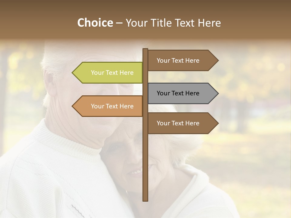 An Elderly Couple Is Smiling For The Camera PowerPoint Template
