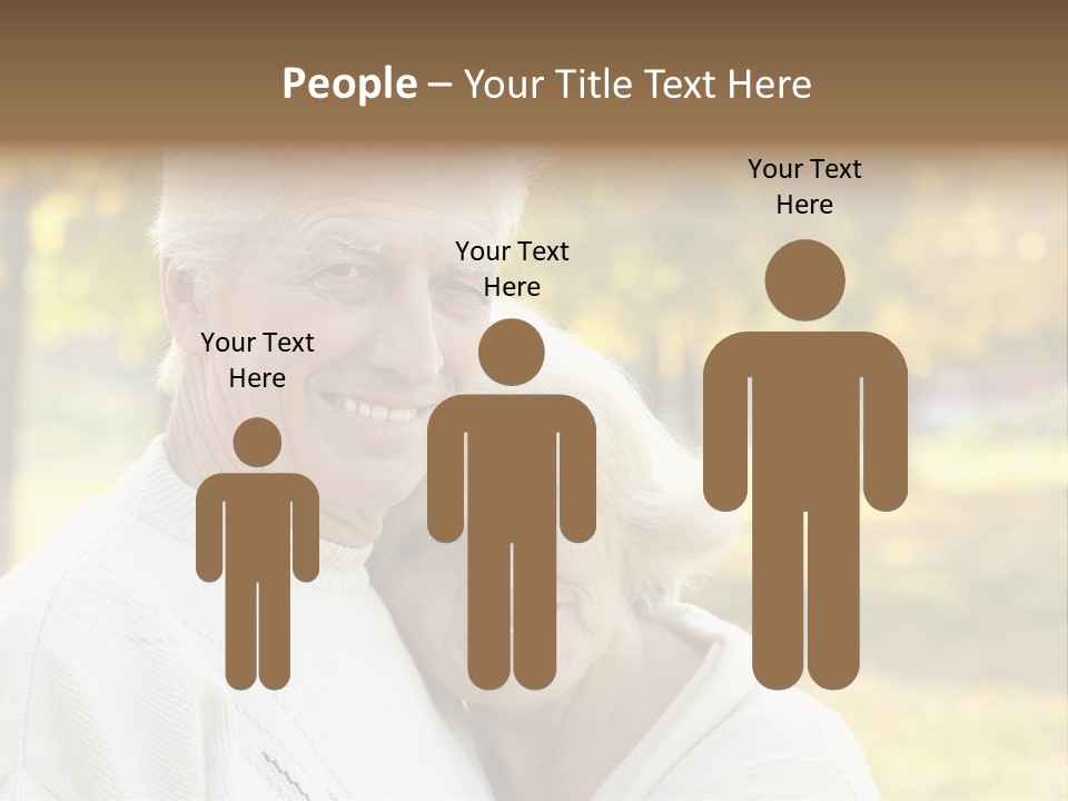 An Elderly Couple Is Smiling For The Camera PowerPoint Template