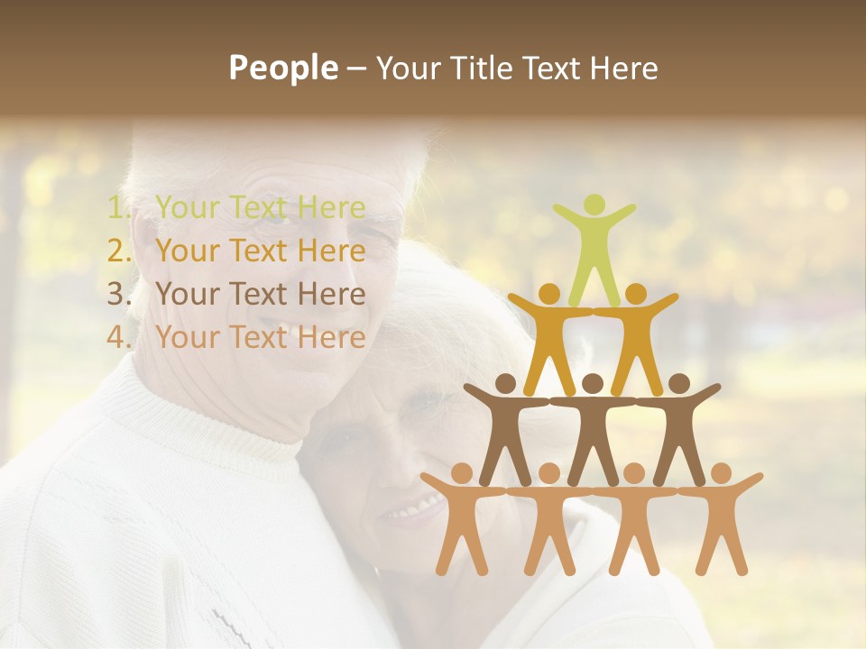 An Elderly Couple Is Smiling For The Camera PowerPoint Template