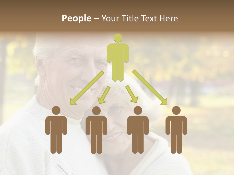 An Elderly Couple Is Smiling For The Camera PowerPoint Template