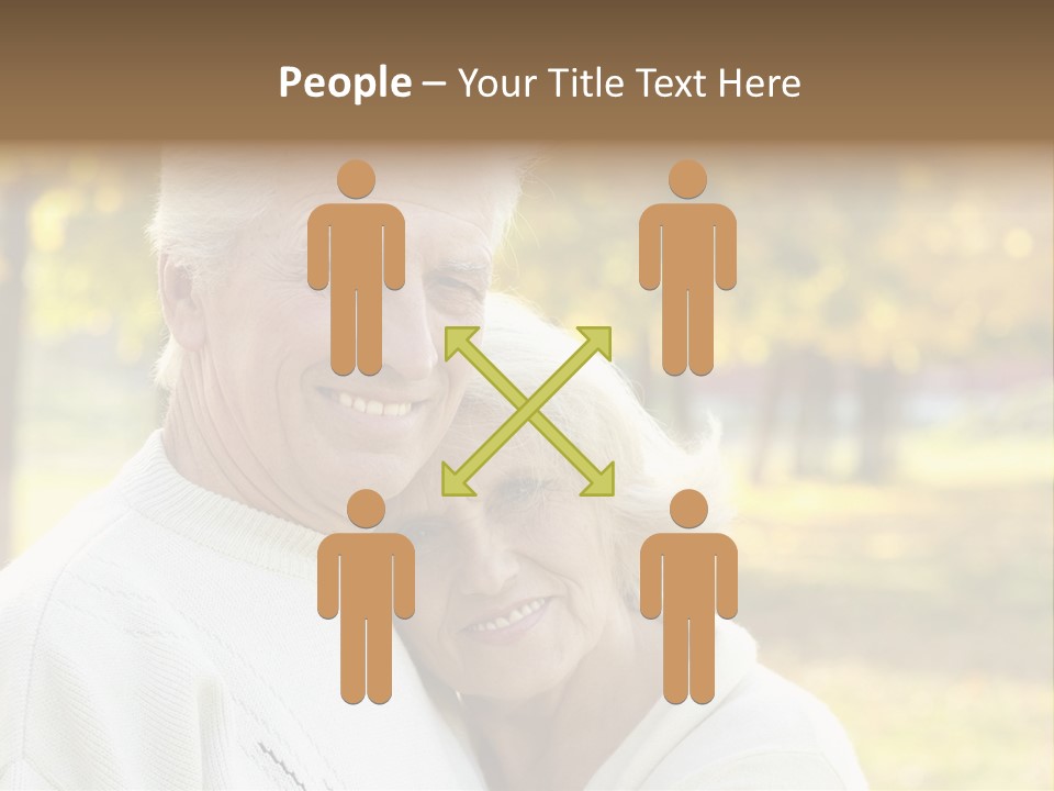 An Elderly Couple Is Smiling For The Camera PowerPoint Template
