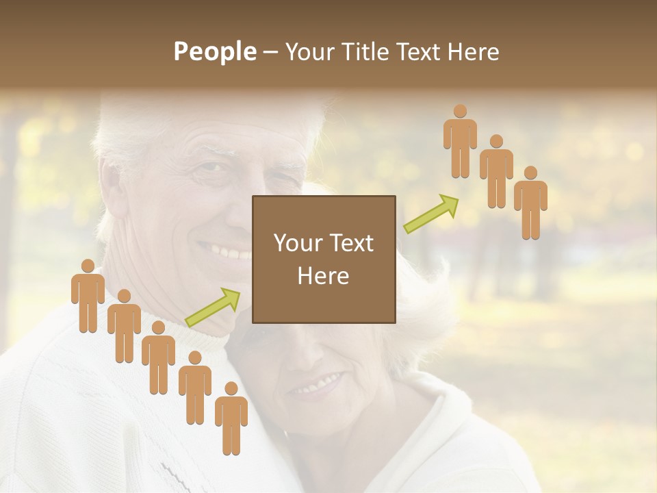 An Elderly Couple Is Smiling For The Camera PowerPoint Template
