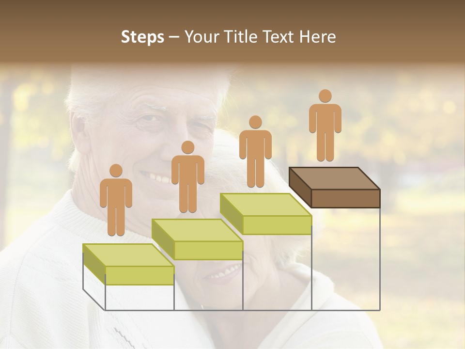 An Elderly Couple Is Smiling For The Camera PowerPoint Template