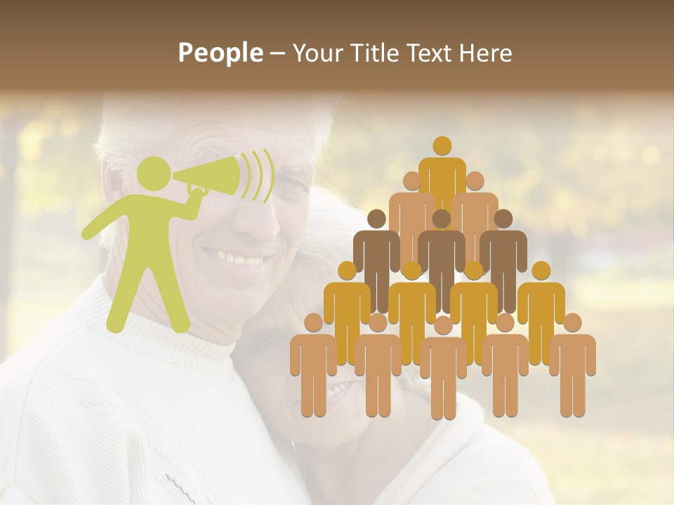 An Elderly Couple Is Smiling For The Camera PowerPoint Template
