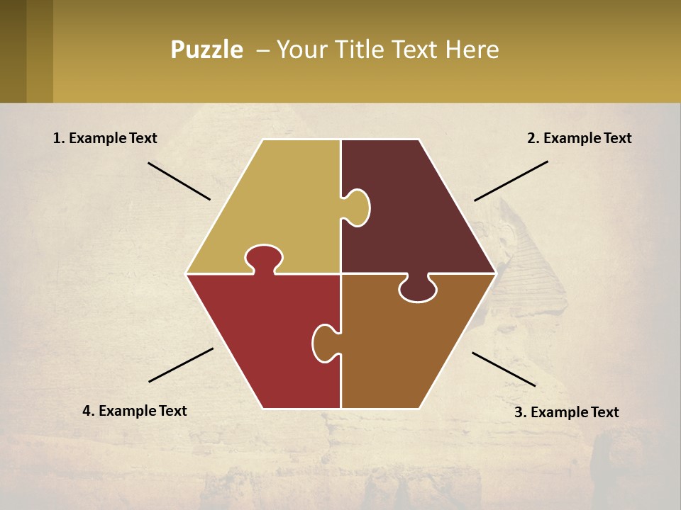 A Picture Of An Egyptian Statue With A Pyramid In The Background PowerPoint Template