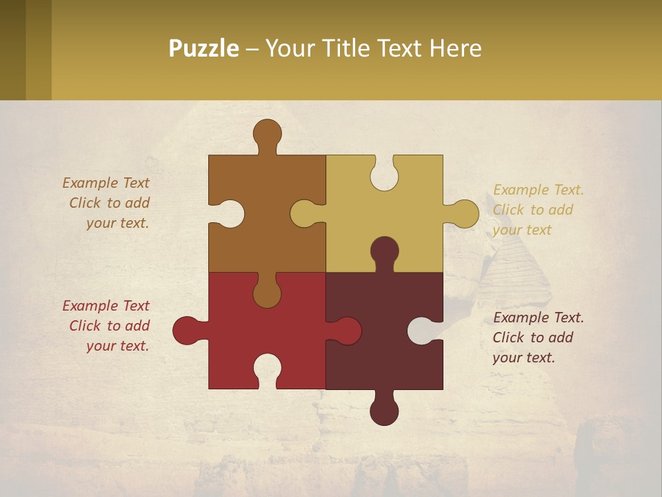 A Picture Of An Egyptian Statue With A Pyramid In The Background PowerPoint Template