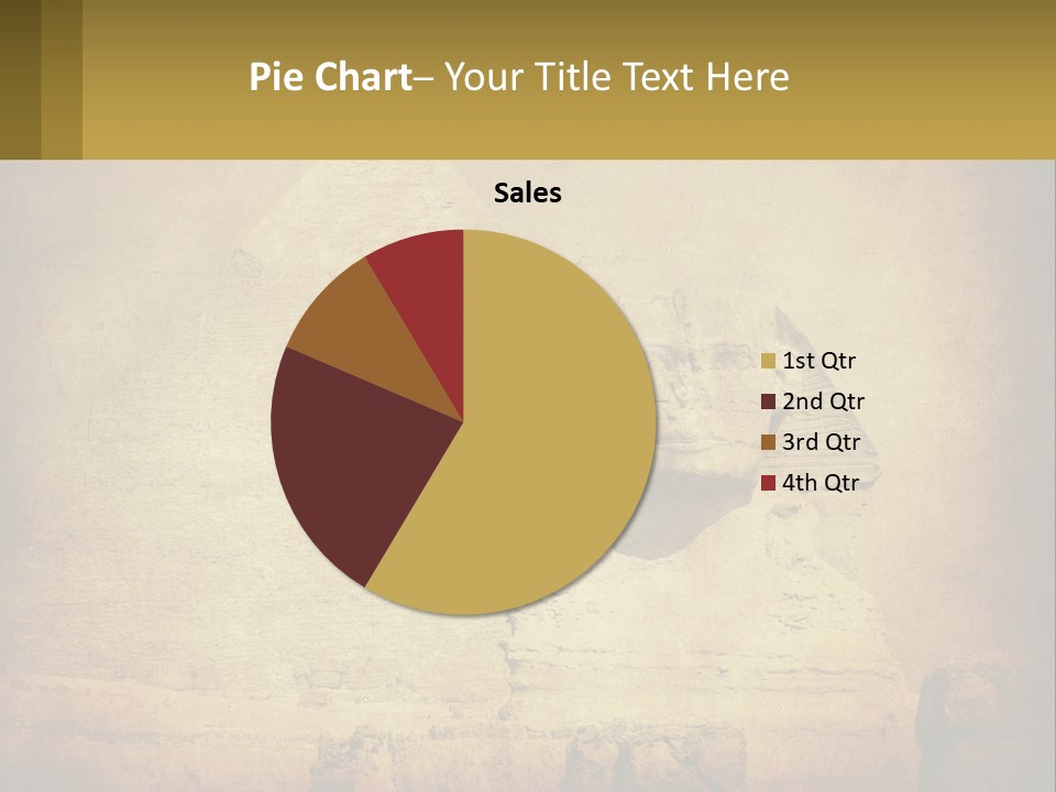 A Picture Of An Egyptian Statue With A Pyramid In The Background PowerPoint Template