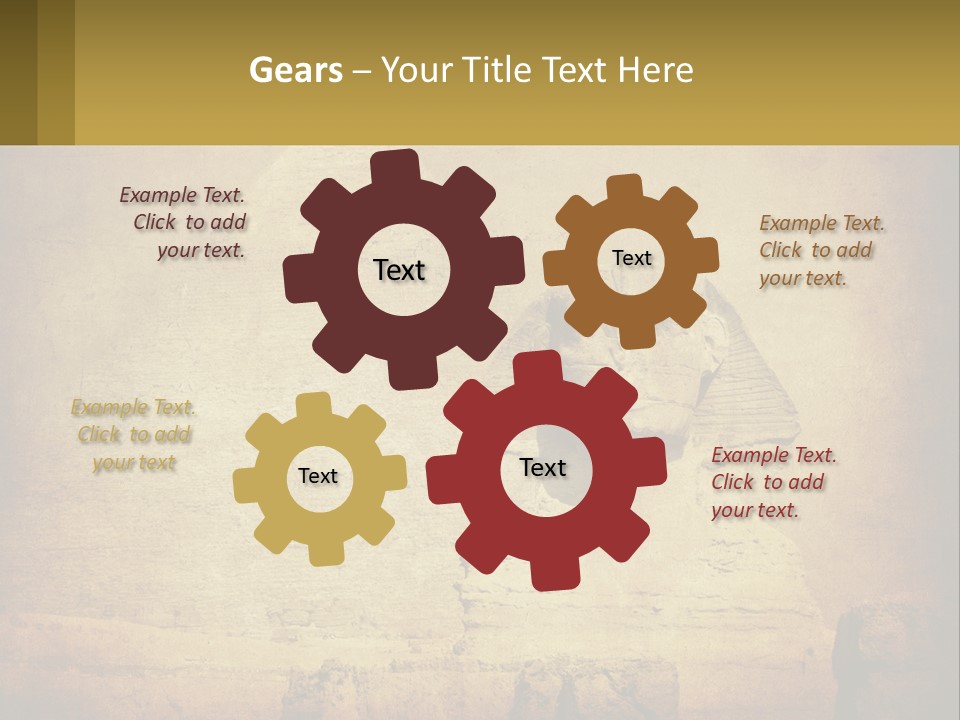 A Picture Of An Egyptian Statue With A Pyramid In The Background PowerPoint Template