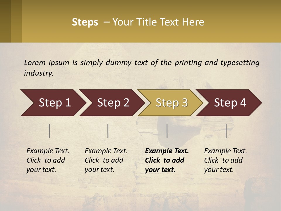 A Picture Of An Egyptian Statue With A Pyramid In The Background PowerPoint Template