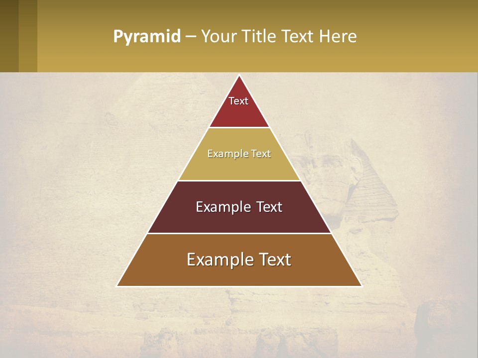 A Picture Of An Egyptian Statue With A Pyramid In The Background PowerPoint Template